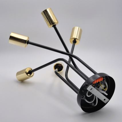 Suspension-barre PRIYA 5xE27/15W/230V noir