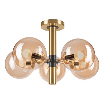 Suspension-barre ROLLO 5xE14/5W/230V doré/fumé beige