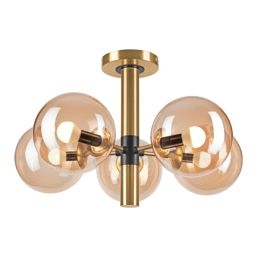 Suspension-barre ROLLO 5xE14/5W/230V doré/fumé beige