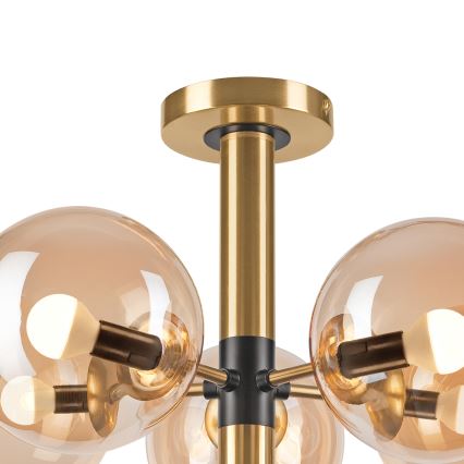 Suspension-barre ROLLO 5xE14/5W/230V doré/fumé beige