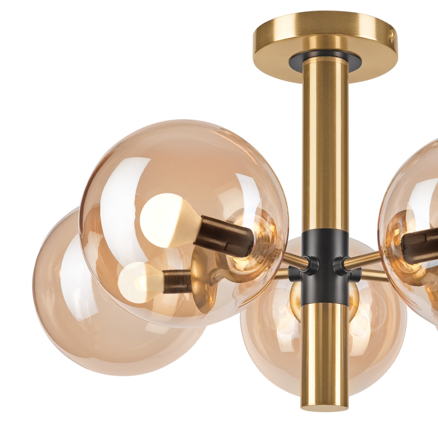 Suspension-barre ROLLO 5xE14/5W/230V doré/fumé beige