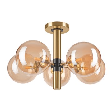 Suspension-barre ROLLO 5xG9/5W/230V doré/fumé beige