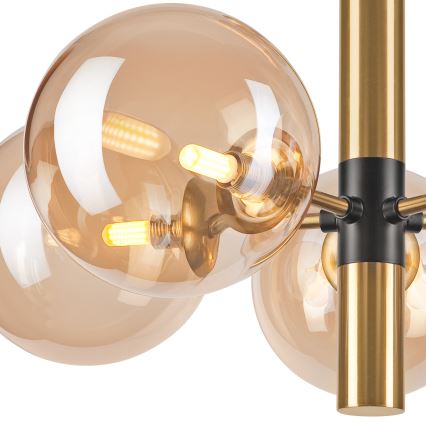Suspension-barre ROLLO 5xG9/5W/230V doré/fumé beige