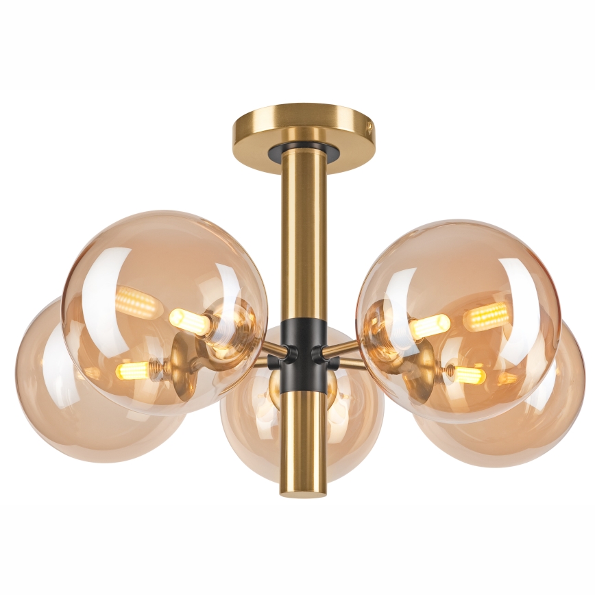 Suspension-barre ROLLO 5xG9/5W/230V doré/fumé beige