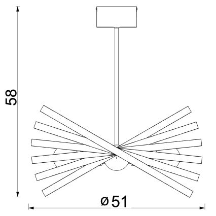 Suspension-barre SPARKLE 4xE27/15W/230V noir/doré