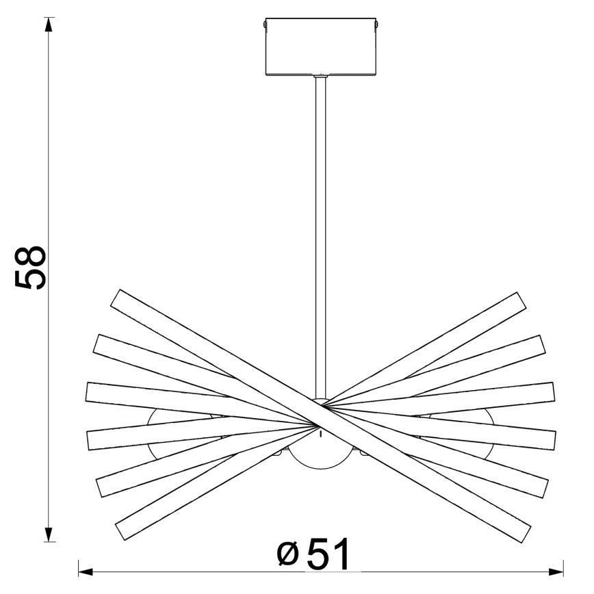 Suspension-barre SPARKLE 4xE27/15W/230V noir/doré