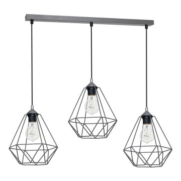 Suspension BASKET 3xE27/60W/230V gris