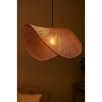 Suspension BOHO sur câble 1xE27/40W/230V en raphia