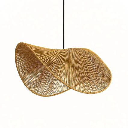 Suspension BOHO sur câble 1xE27/40W/230V en raphia