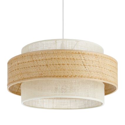 Suspension BOHO sur câble 1xE27/60W/230V Ø 40 cm jute/crème