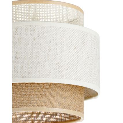 Suspension BOHO sur câble 2xE27/60W/230V blanc/jute