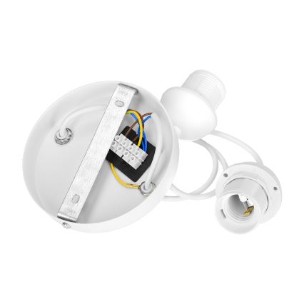 Suspension BOHO sur câble 2xE27/60W/230V crème/jute