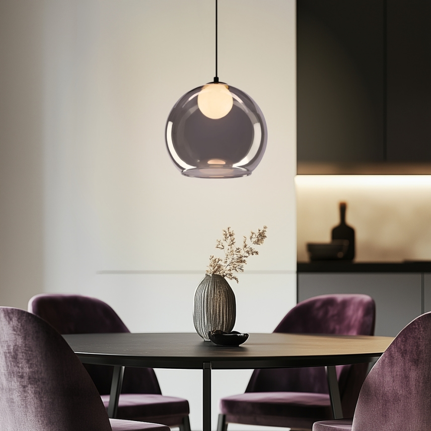 Suspension BRIN 1xG9/15W/230V noir fumé