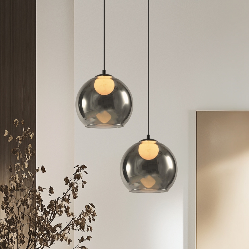 Suspension BRIN 1xG9/15W/230V noir fumé
