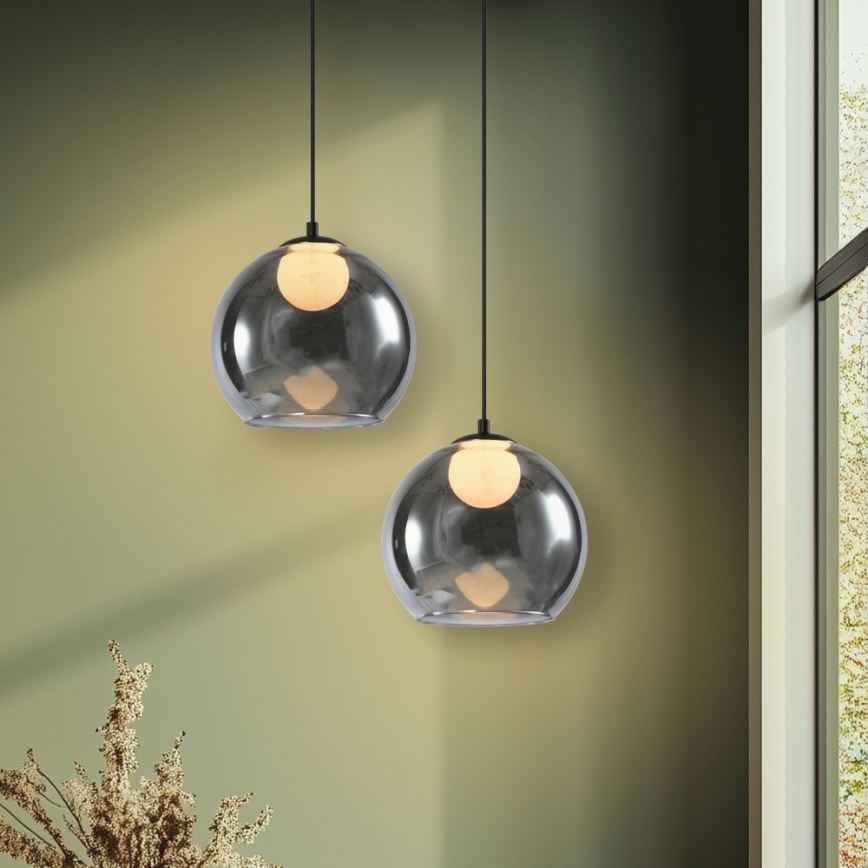 Suspension BRIN 1xG9/15W/230V noir fumé