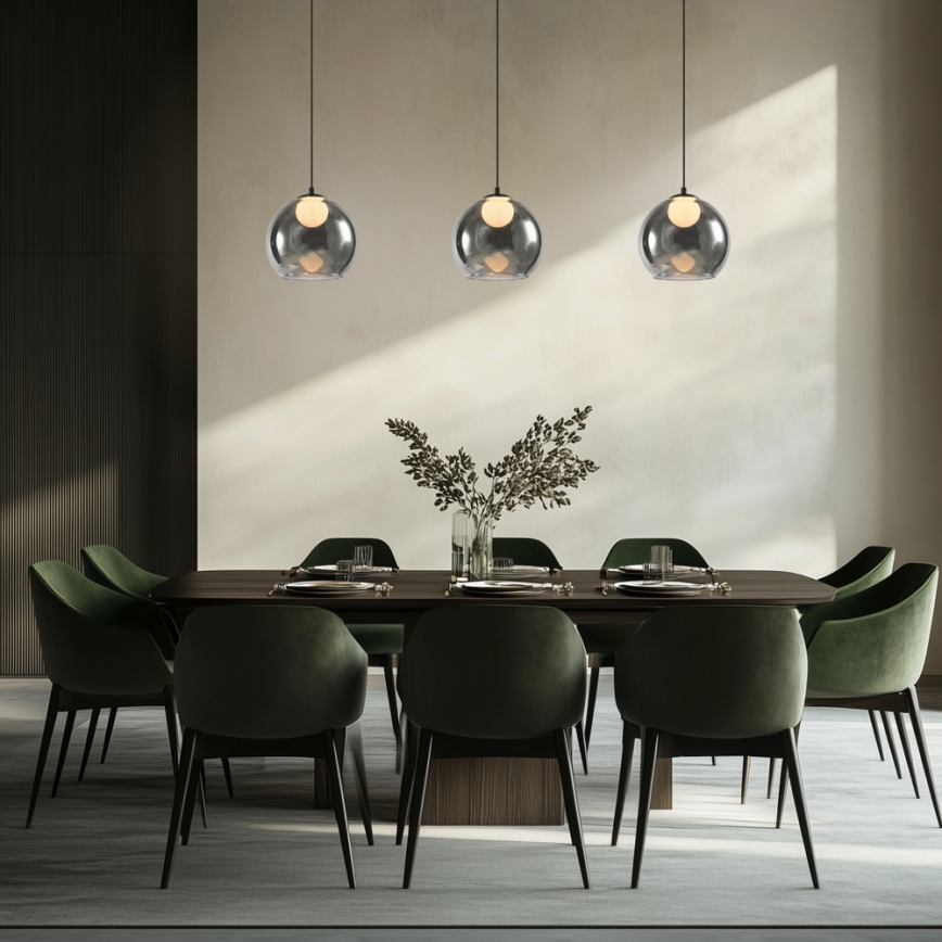 Suspension BRIN 1xG9/15W/230V noir fumé