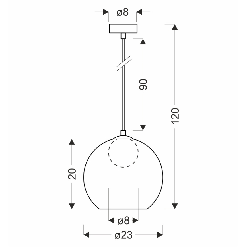 Suspension BRIN 1xG9/15W/230V noir fumé