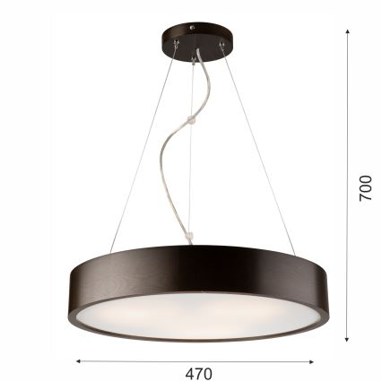 Suspension sur câble 3xE27/60W/230V Ø 47 cm pin sylvestre
