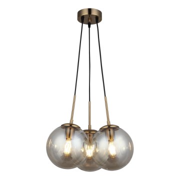 Suspension câblée POLINO, 3x E27/40W/230V, finition bronze