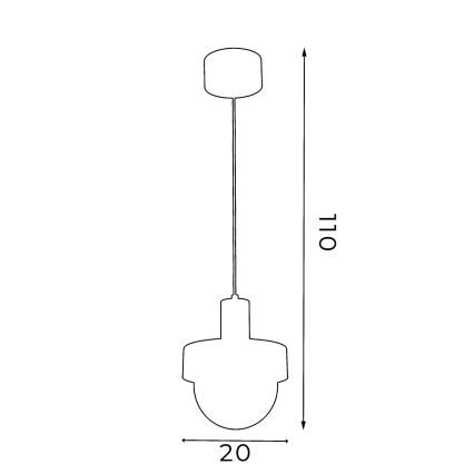 Suspension CANAN sur câble 1xE27/15W/230V Ø 20 cm beige