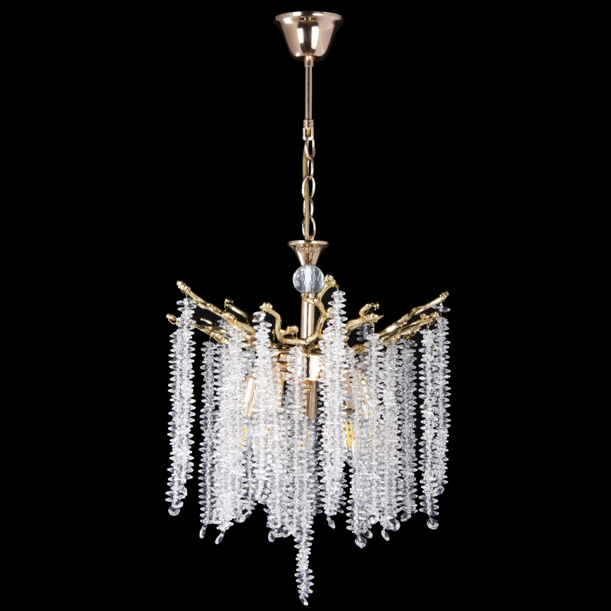 Suspension chaîne 5xE14/60W/230V d. 50 cm doré