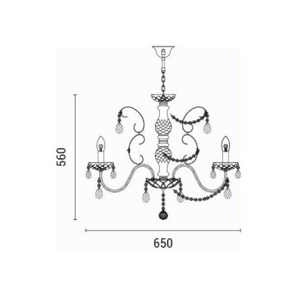 Suspension chaîne 6xE14/15W/230V