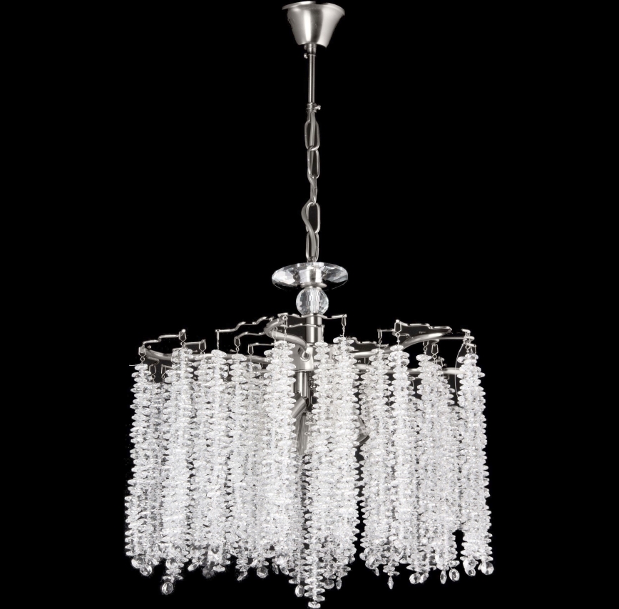 Suspension chaîne 6xE14/60W/230V d. 46 cm chrome brillant