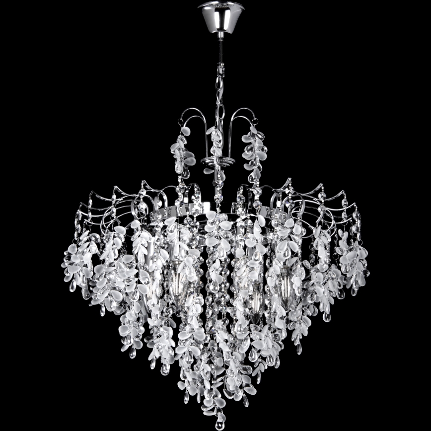 Suspension chaîne 6xE14/60W/230V d. 50 cm chrome brillant