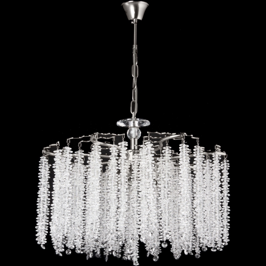 Suspension chaîne 7xE14/60W/230V d. 54 cm chrome brillant