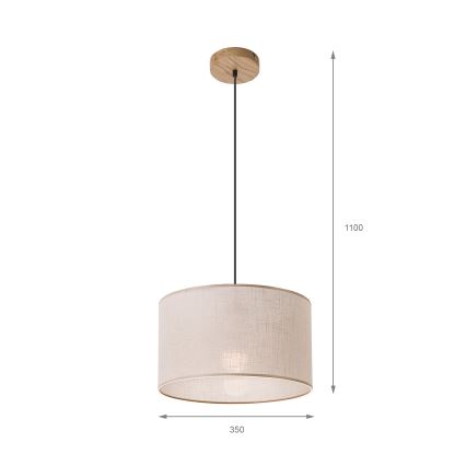 Suspension chaîne ANTONIO 1xE27/60W/230V chêne