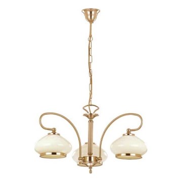 Suspension chaîne ASTORIA 3xE27/15W/230V doré