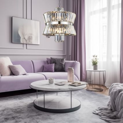 Suspension chaîne AURELIA 12xE14/40W/230V chrome mat