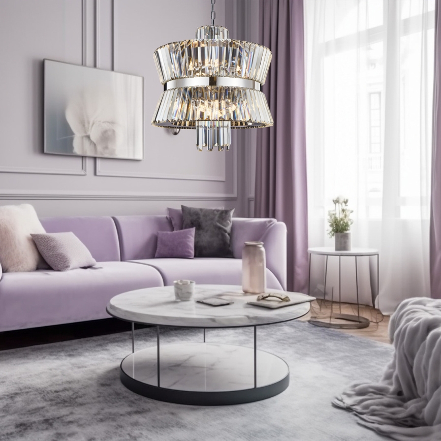 Suspension chaîne AURELIA 12xE14/40W/230V chrome mat