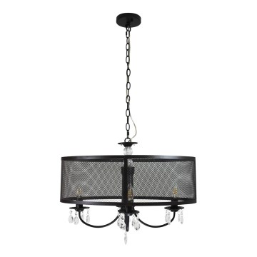 Suspension chaîne BRESSO 4xE14/12W/230V noir