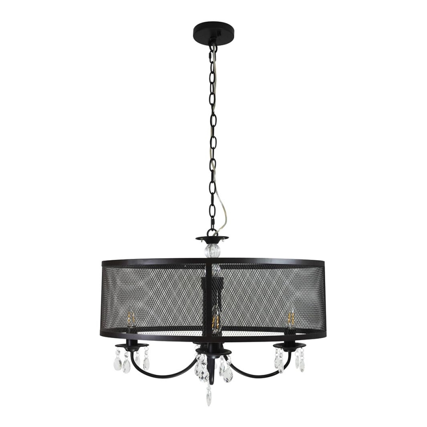 Suspension chaîne BRESSO 4xE14/12W/230V noir
