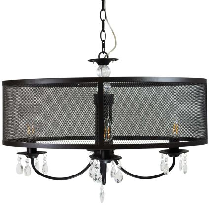 Suspension chaîne BRESSO 4xE14/12W/230V noir