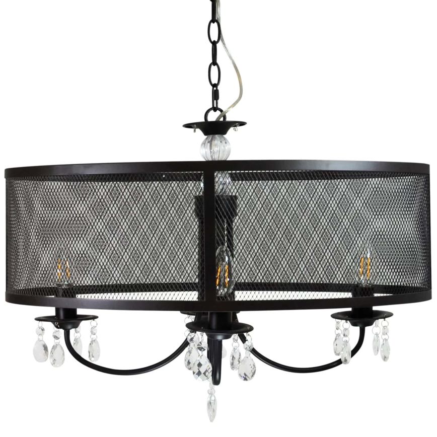 Suspension chaîne BRESSO 4xE14/12W/230V noir