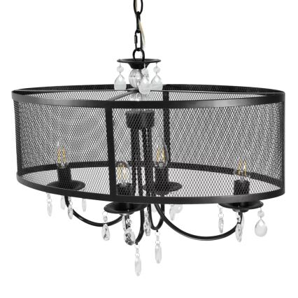 Suspension chaîne BRESSO 4xE14/12W/230V noir