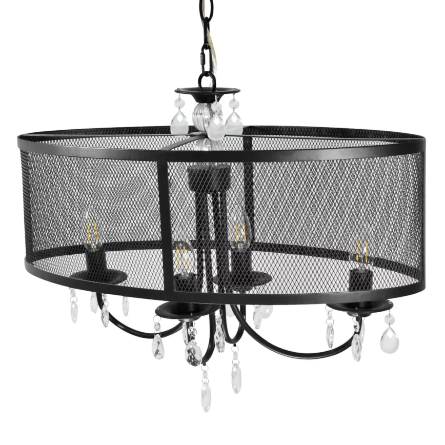 Suspension chaîne BRESSO 4xE14/12W/230V noir