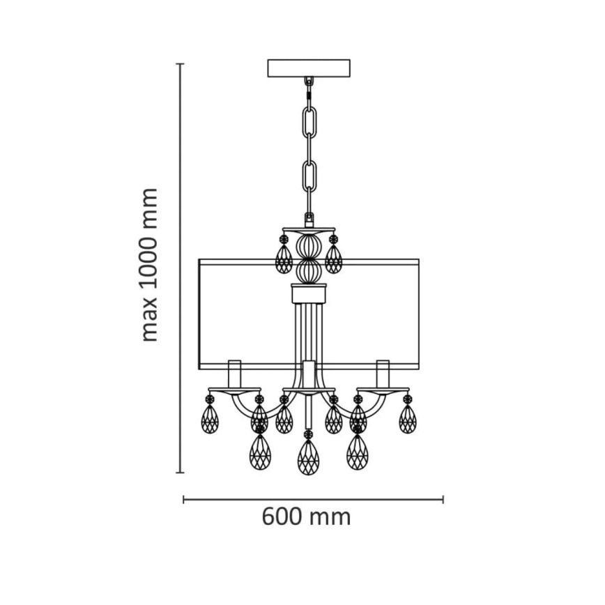 Suspension chaîne BRESSO 4xE14/12W/230V noir