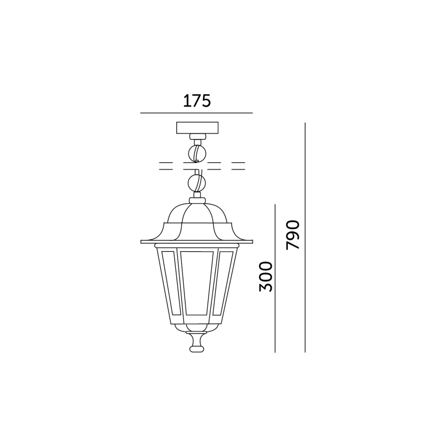 Suspension chaîne d'extérieur 1xE27/60W/230V IP44 blanc