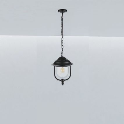Suspension chaîne d'extérieur 1xE27/60W/230V IP44 noir