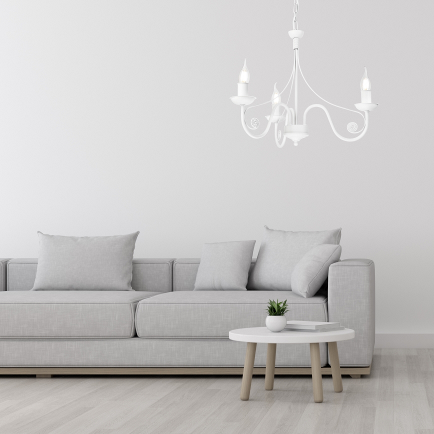 Suspension chaîne DONATO 3xE14/40W/230V blanc