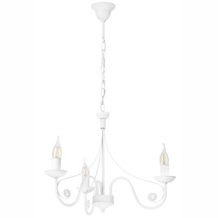 Suspension chaîne DONATO 3xE14/40W/230V blanc