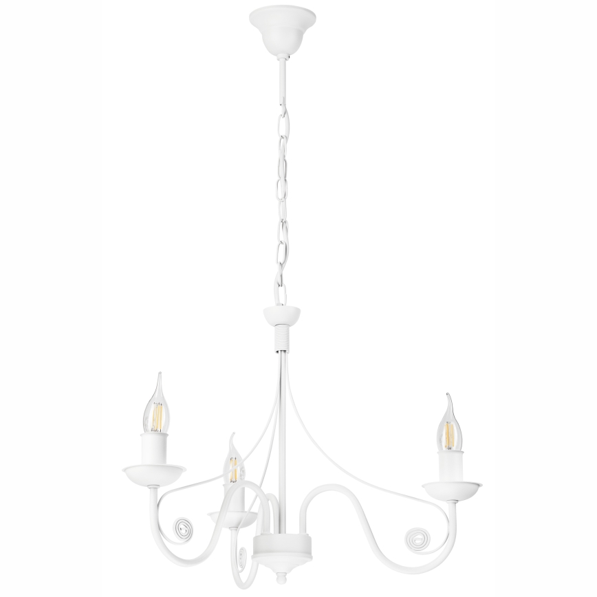 Suspension chaîne DONATO 3xE14/40W/230V blanc