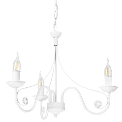 Suspension chaîne DONATO 3xE14/40W/230V blanc