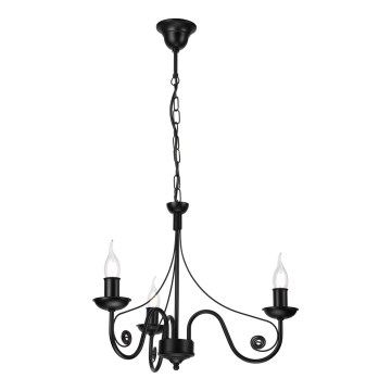 Suspension chaîne DONATO 3xE14/40W/230V noir