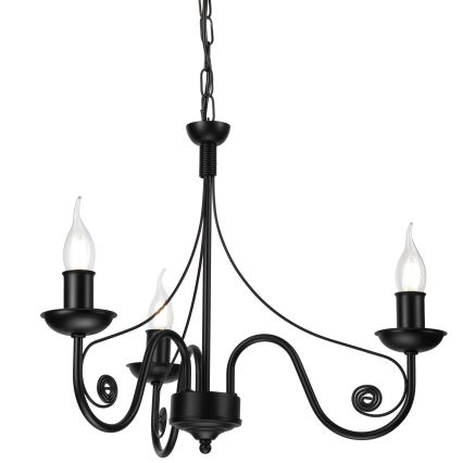 Suspension chaîne DONATO 3xE14/40W/230V noir