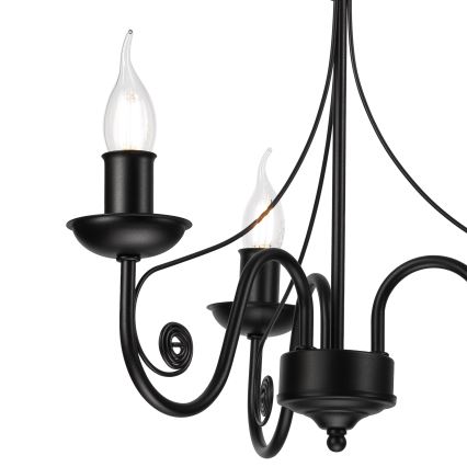 Suspension chaîne DONATO 3xE14/40W/230V noir