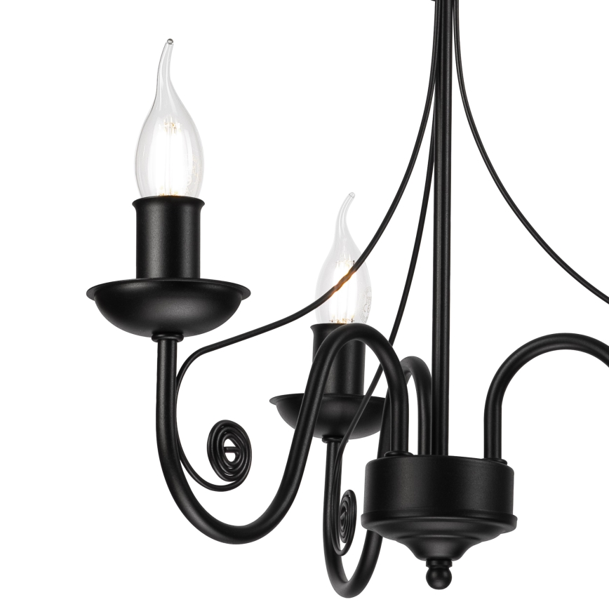 Suspension chaîne DONATO 3xE14/40W/230V noir